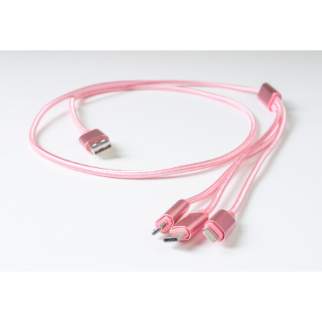 3 in 1 lightning cable white Type-C